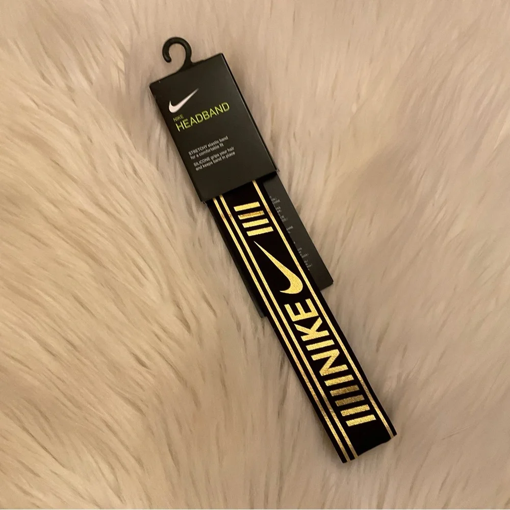 Nike Headband - NWT - Black & Gold - Picture 3 of 6